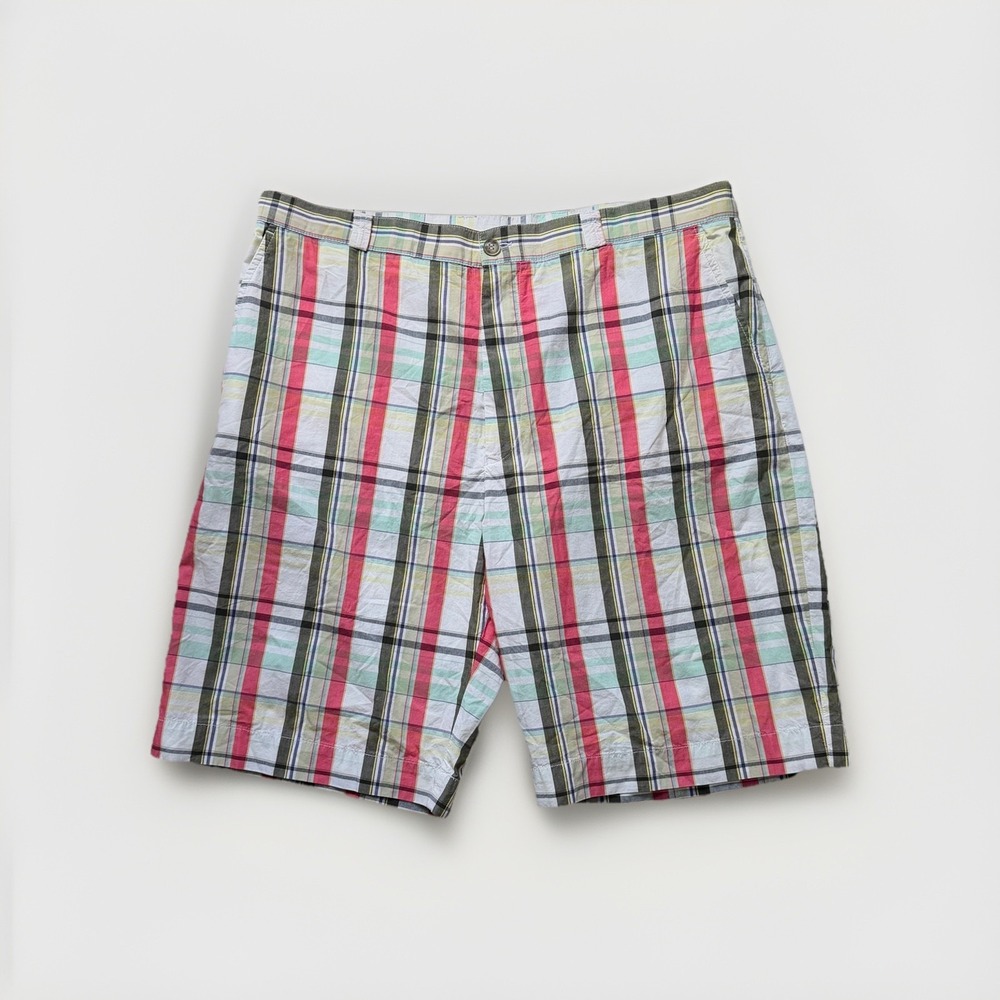 Lacoste Plaid Shorts Men Size 34 100% Cotton Multicolor Casual Golf